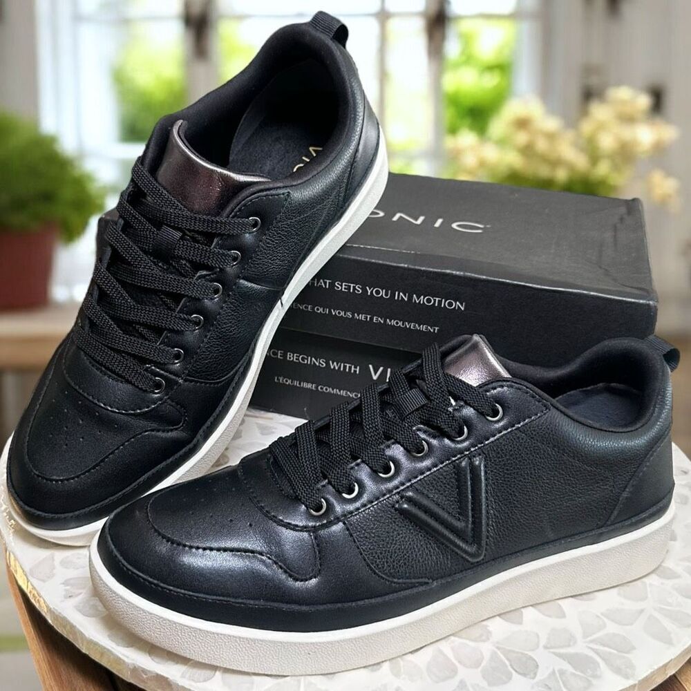 Vionic Elise Orthotic Leather Sneakers Comfort Casual Shoes Women’s 10 Wide